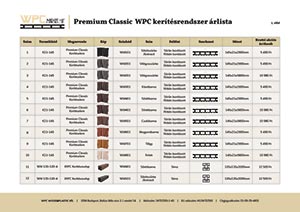 Premium Classic WPC kerítésrendszer árlista
