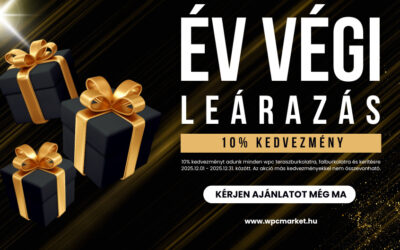 Év végi leárazás a WPC Marketnél. 10% kedvezmény minden WPC termékre!