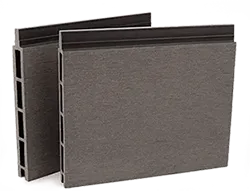 Világosszürke színű Element zárt WPC kerítéselem